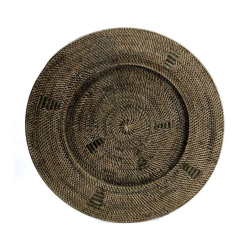 The Jasmine Plate - Brown - XL in rattan — handmade luxury wall decoration curated by Laiyahome