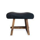 The Suar Stool with Leather - Natural Black in wood — handmade luxury stool curated by Laiyahome