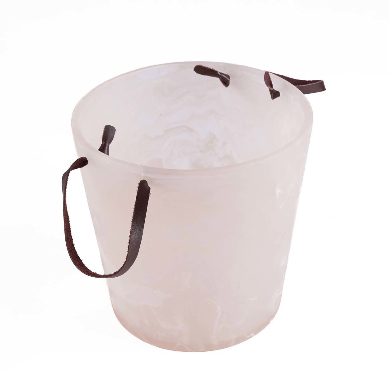 The Resin Ice Bucket - Pink White in polyresin — handmade luxury ice bucket curated by Laiyahome — view 2