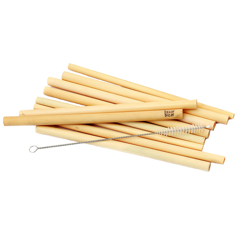The Bamboo Straws - Set of 10 With Cleaning Brush in bamboo — handmade luxury straw curated by Laiyahome