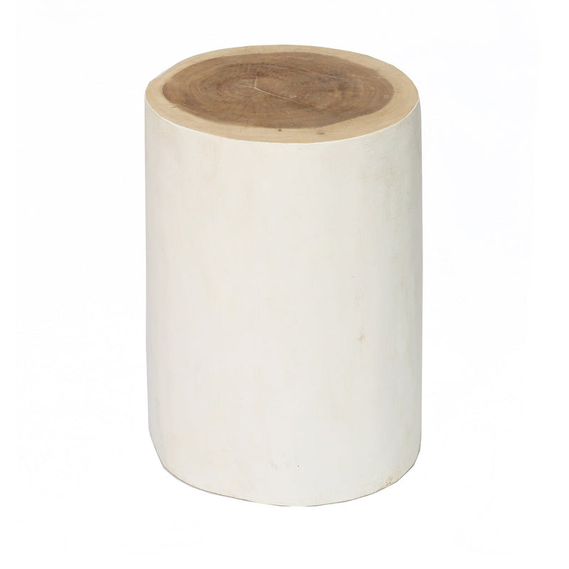 The Tribe Stool - Natural White in wood — handmade luxury stool curated by Laiyahome