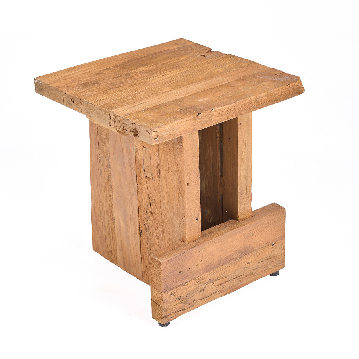 The Suku Block Stool - Natural in wood — handmade luxury stool curated by Laiyahome