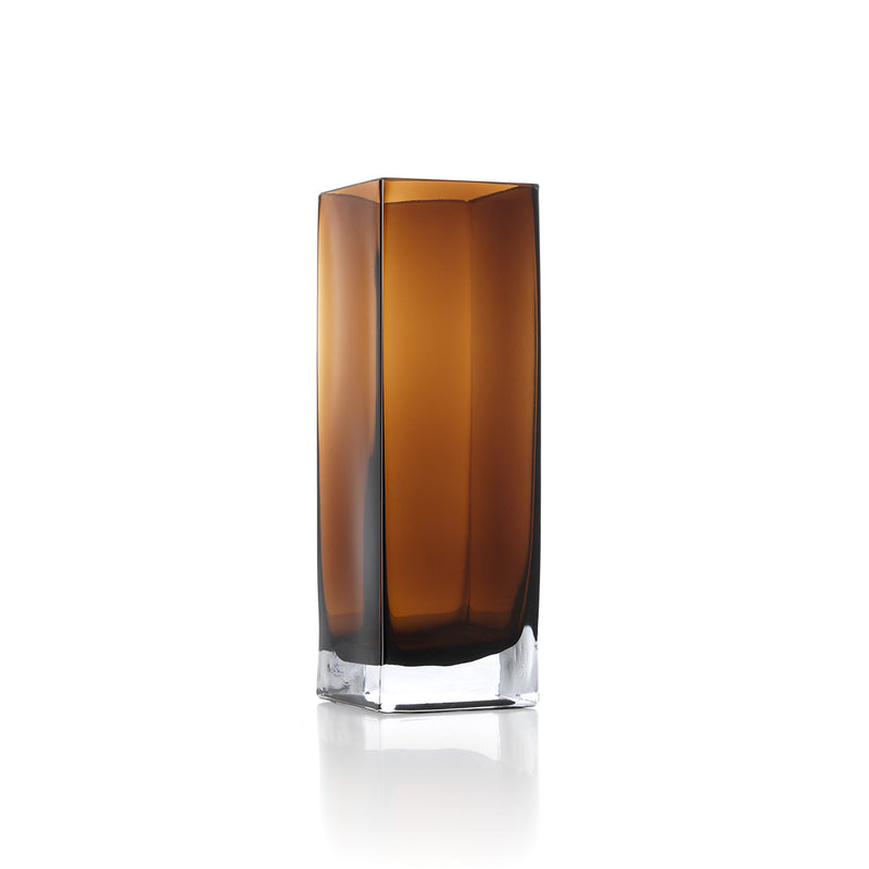 The Amber Cuboid Vase - Amber - L in glass — handmade luxury vase curated by Laiyahome