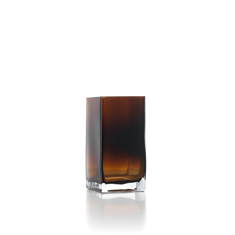 The Amber Cuboid Vase - Amber - S in glass — handmade luxury vase curated by Laiyahome