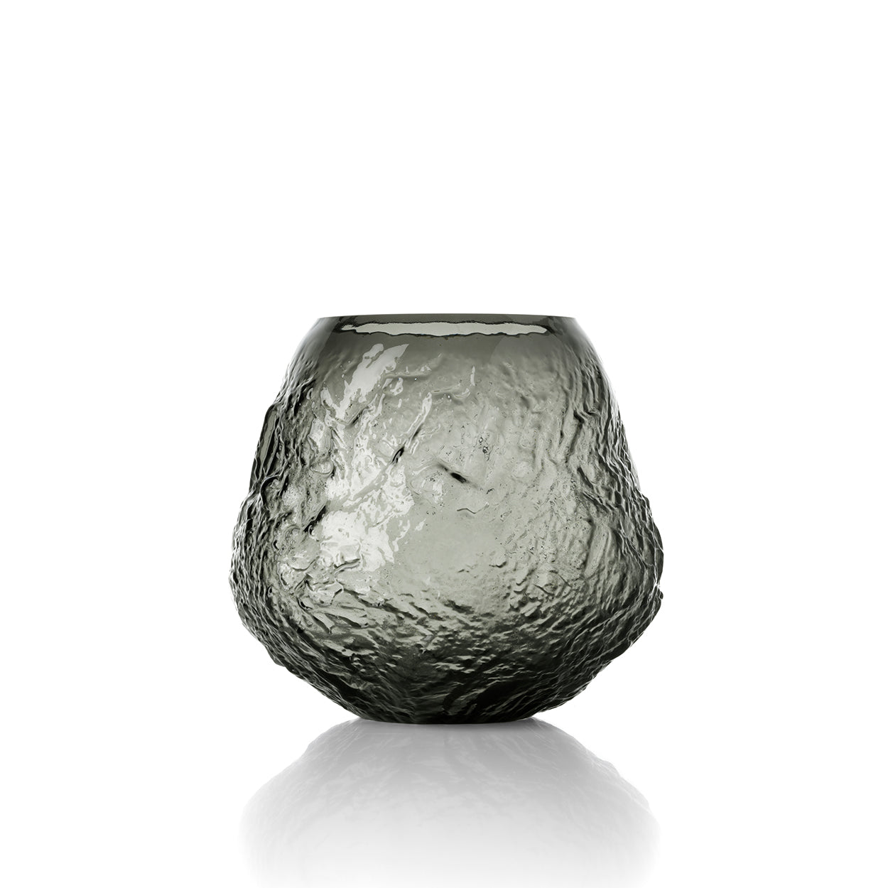 The Earth Crater Vase - Black - L in glass — handmade luxury vase curated by Laiyahome