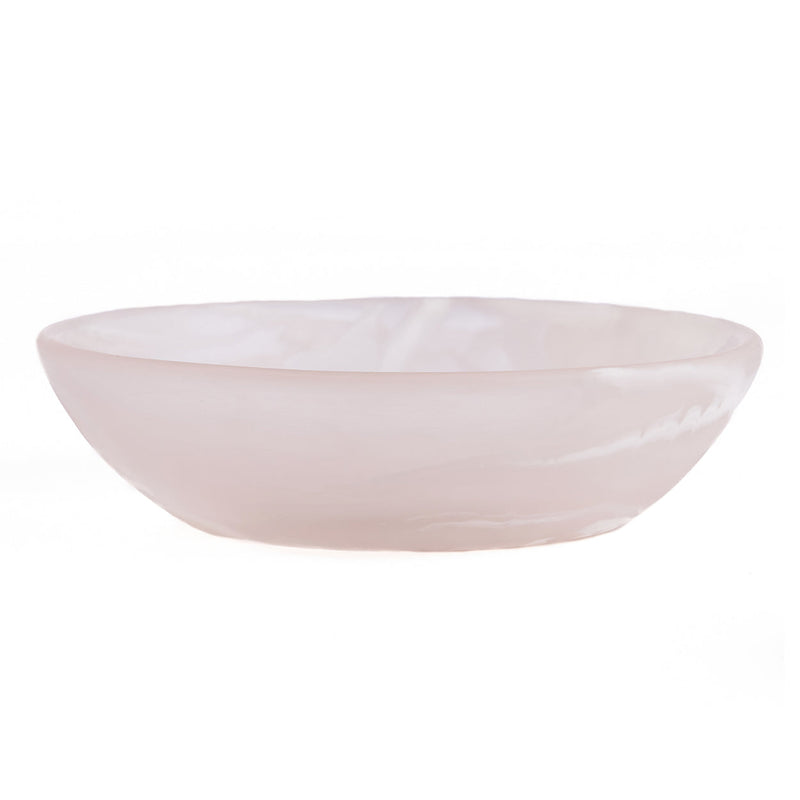 The Resin Organic Bowl - Pink White - M in polyresin — handmade luxury bowl curated by Laiyahome
