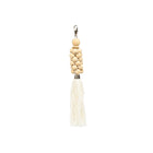 The Wooden Beads Keychain - Natural White in glass — handmade luxury keychain curated by Laiyahome