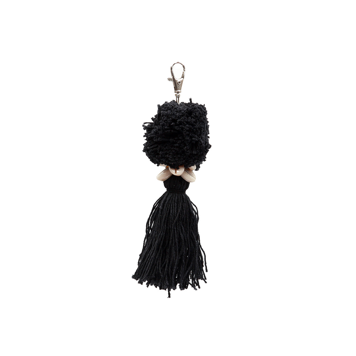 The Pompom Keychain - Black in cotton — handmade luxury keychain curated by Laiyahome