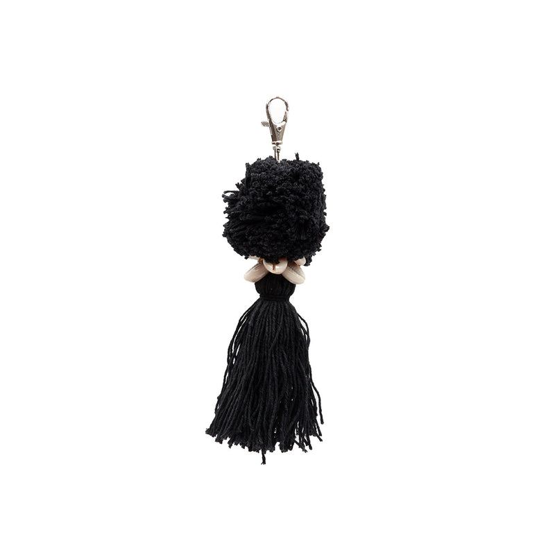The Pompom Keychain - Black in cotton — handmade luxury keychain curated by Laiyahome