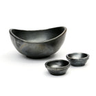 The Burned Curved Bowls - Black - Set of 3 in terracotta — handmade luxury bowl curated by Laiyahome