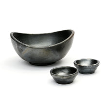 The Burned Curved Bowls - Black - Set of 3 in terracotta — handmade luxury bowl curated by Laiyahome