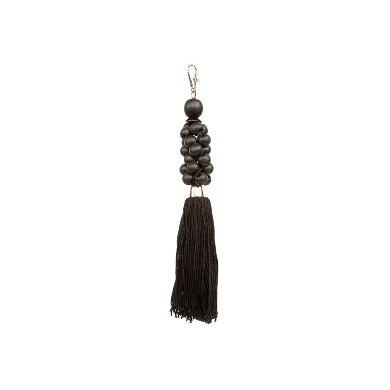 The Wooden Beads Keychain - Black in glass — handmade luxury keychain curated by Laiyahome