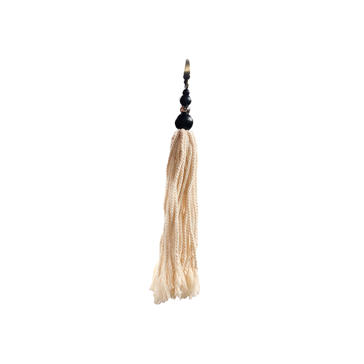 The Cotton Wood Keychain - Natural Black in cotton — handmade luxury keychain curated by Laiyahome