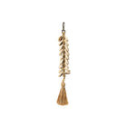 The Raffia Fishbone Keychain - Natural White in raffia — handmade luxury keychain curated by Laiyahome