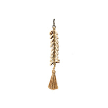 The Raffia Fishbone Keychain - Natural White in raffia — handmade luxury keychain curated by Laiyahome
