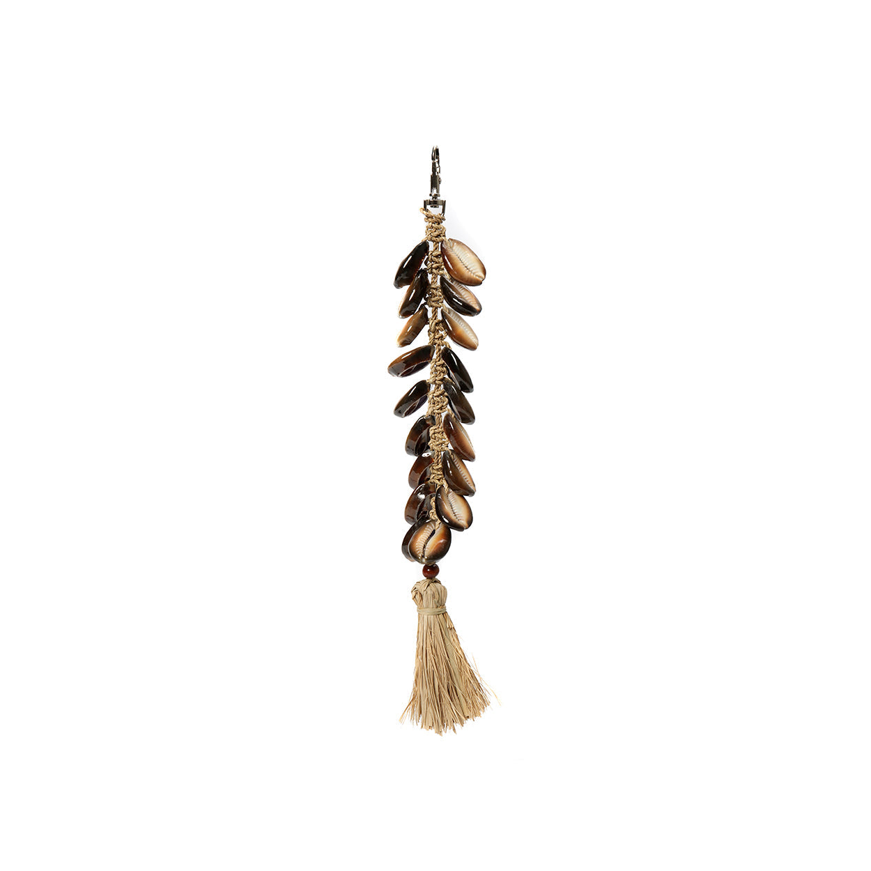The Raffia Fishbone Keychain - Natural Black in raffia — handmade luxury keychain curated by Laiyahome
