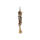 The Raffia Fishbone Keychain - Natural Black in raffia — handmade luxury keychain curated by Laiyahome