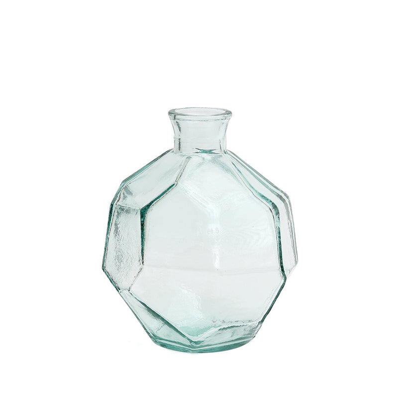 The Round Origami Vase - Blue in glass — handmade luxury vase curated by Laiyahome