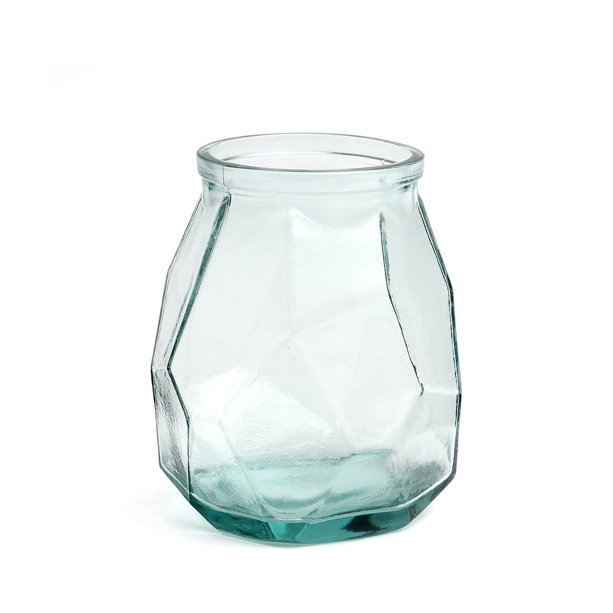 The Wide Origami Vase - Blue in glass — handmade luxury vase curated by Laiyahome