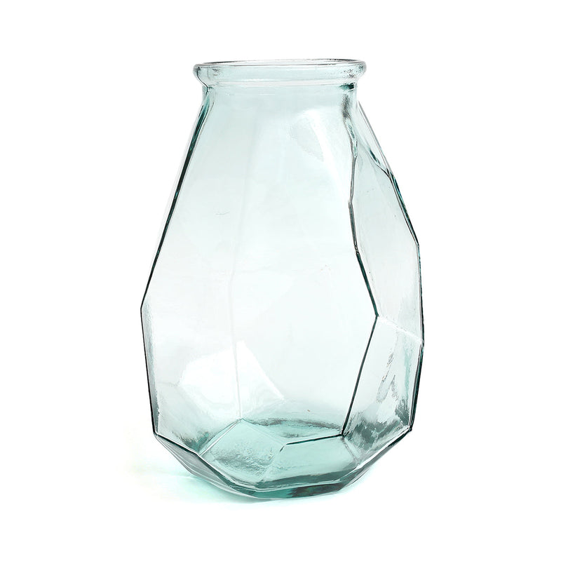 The Long Origami Vase - Blue in glass — handmade luxury vase curated by Laiyahome