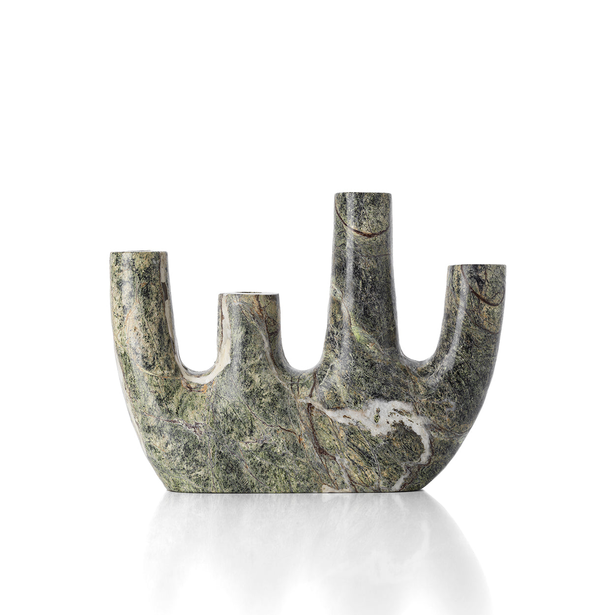 The Bidasar Marble Vase - Green - High – marble decorative vase in green – product view 1