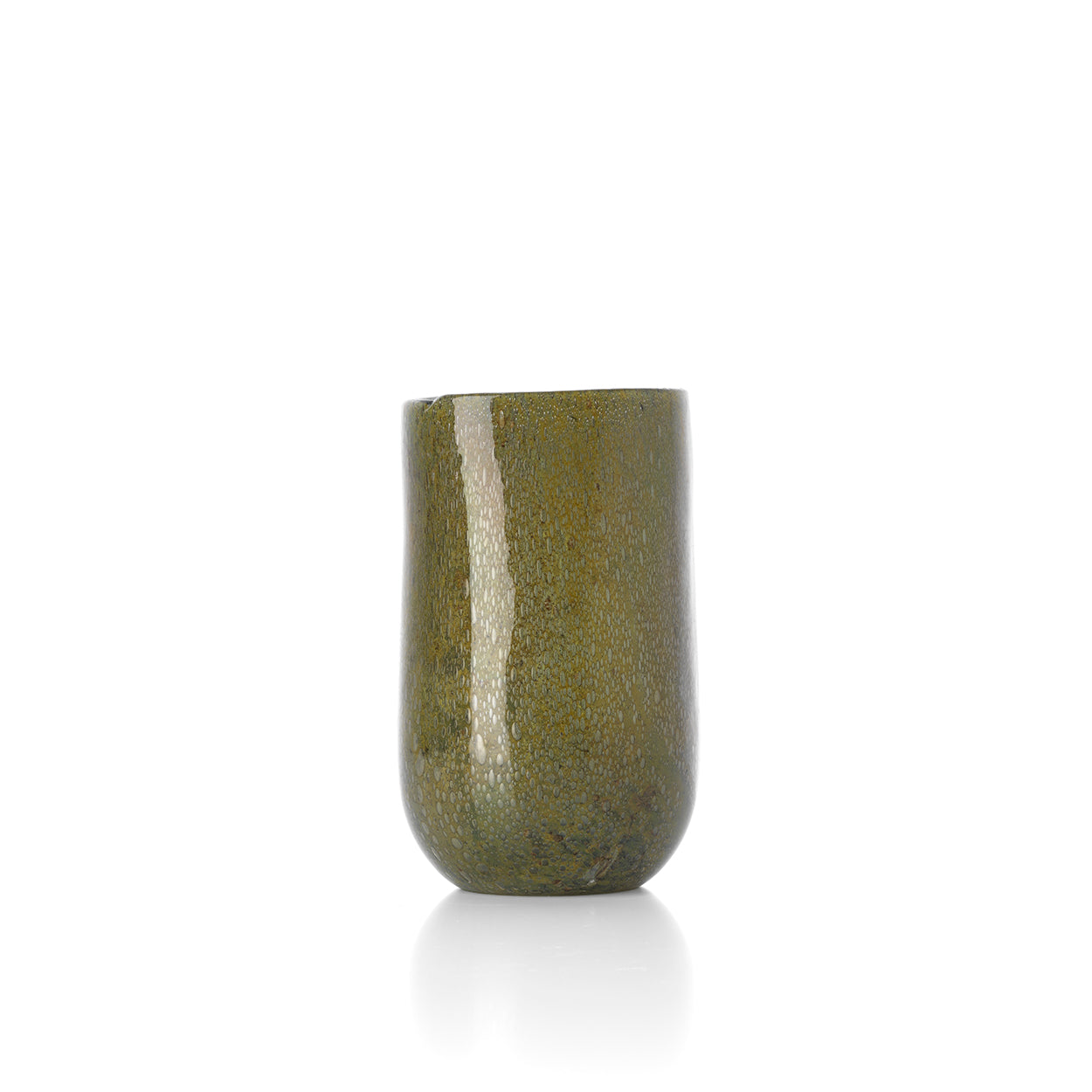 The Forest Vase - Green - Low – glass decorative vase in green – product view 1