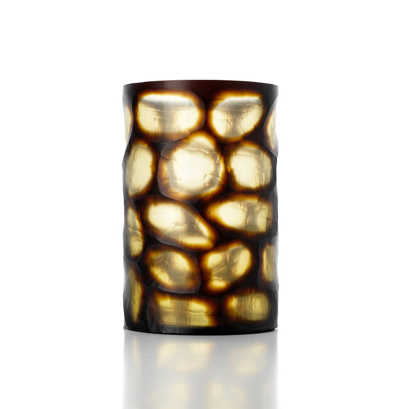 The Vague Dorée Vase - Honey - XL – glass decorative vase in honey – product view 1