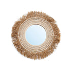 The Raffia Cowrie Mirror - Natural White in raffia — handmade luxury wall mirror curated by Laiyahome