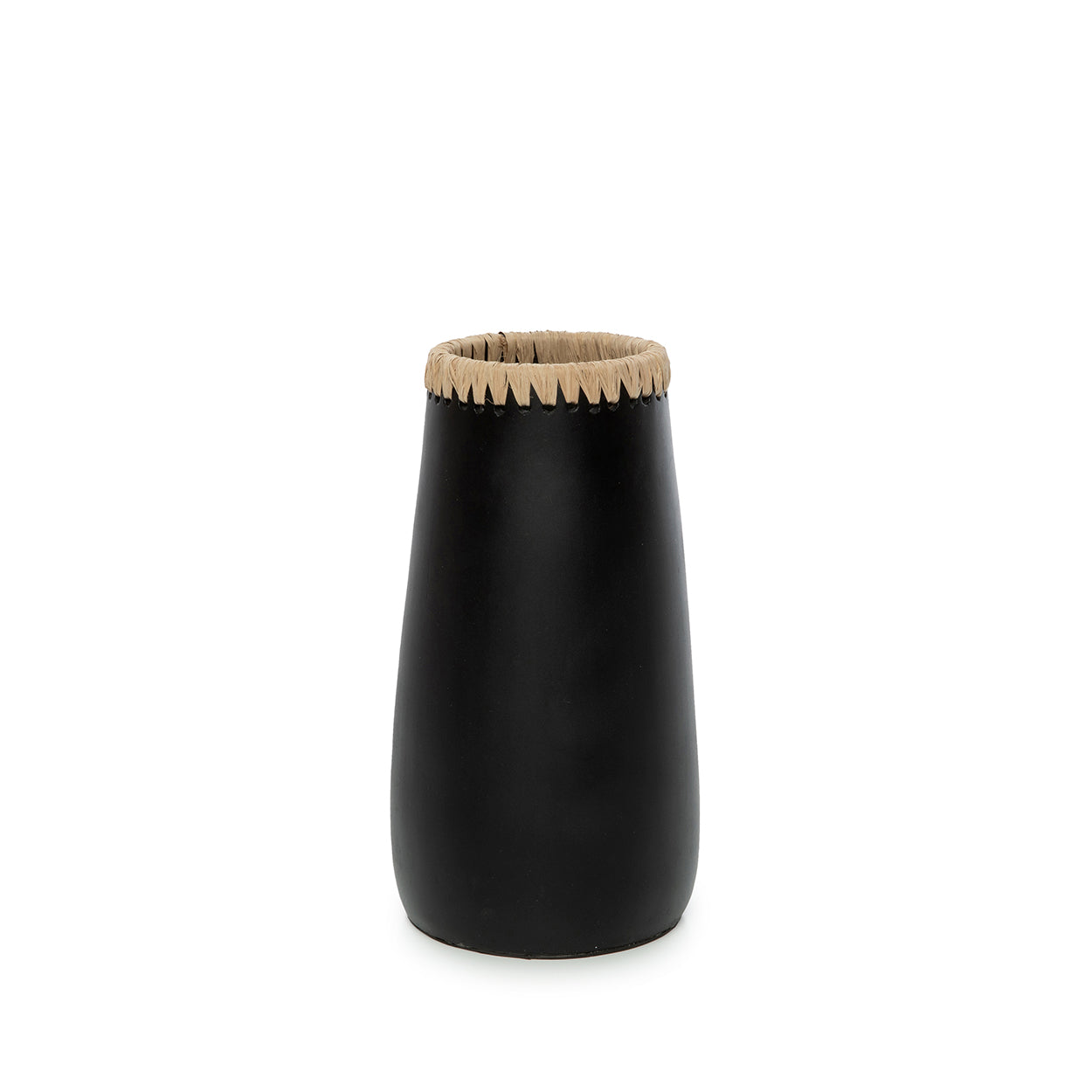 The Sneaky Vase - Black Natural - M in terracotta — handmade luxury vase curated by Laiyahome