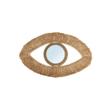 The Raffia Eye Mirror - Natural - M in raffia — handmade luxury wall mirror curated by Laiyahome