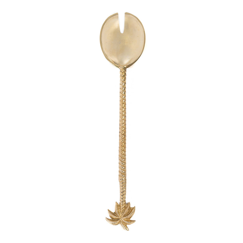The Palm Tree Salad Fork - Gold in brass — handmade luxury table fork curated by Laiyahome