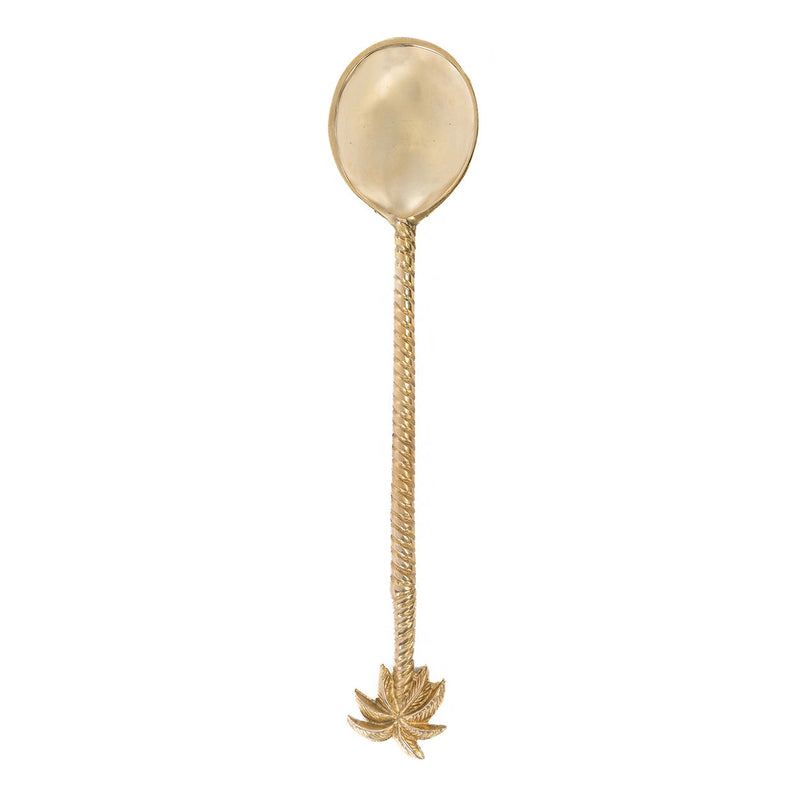 The Palm Tree Salad Spoon - Gold in brass — handmade luxury table spoon curated by Laiyahome