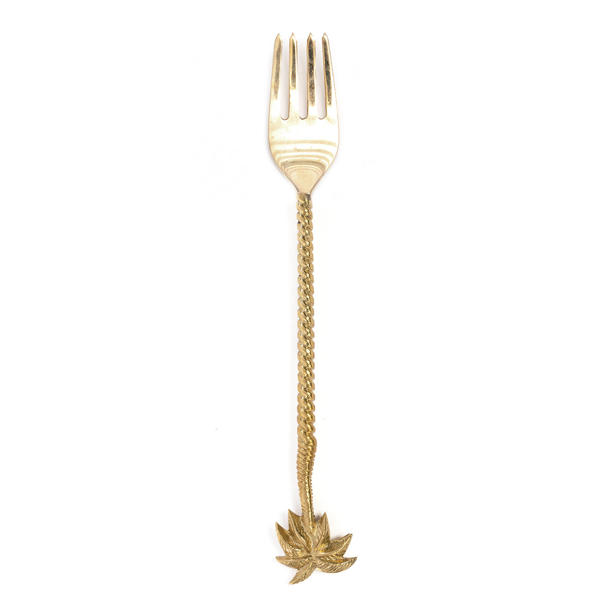 The Palm Tree Fork - Gold in brass — handmade luxury table fork curated by Laiyahome