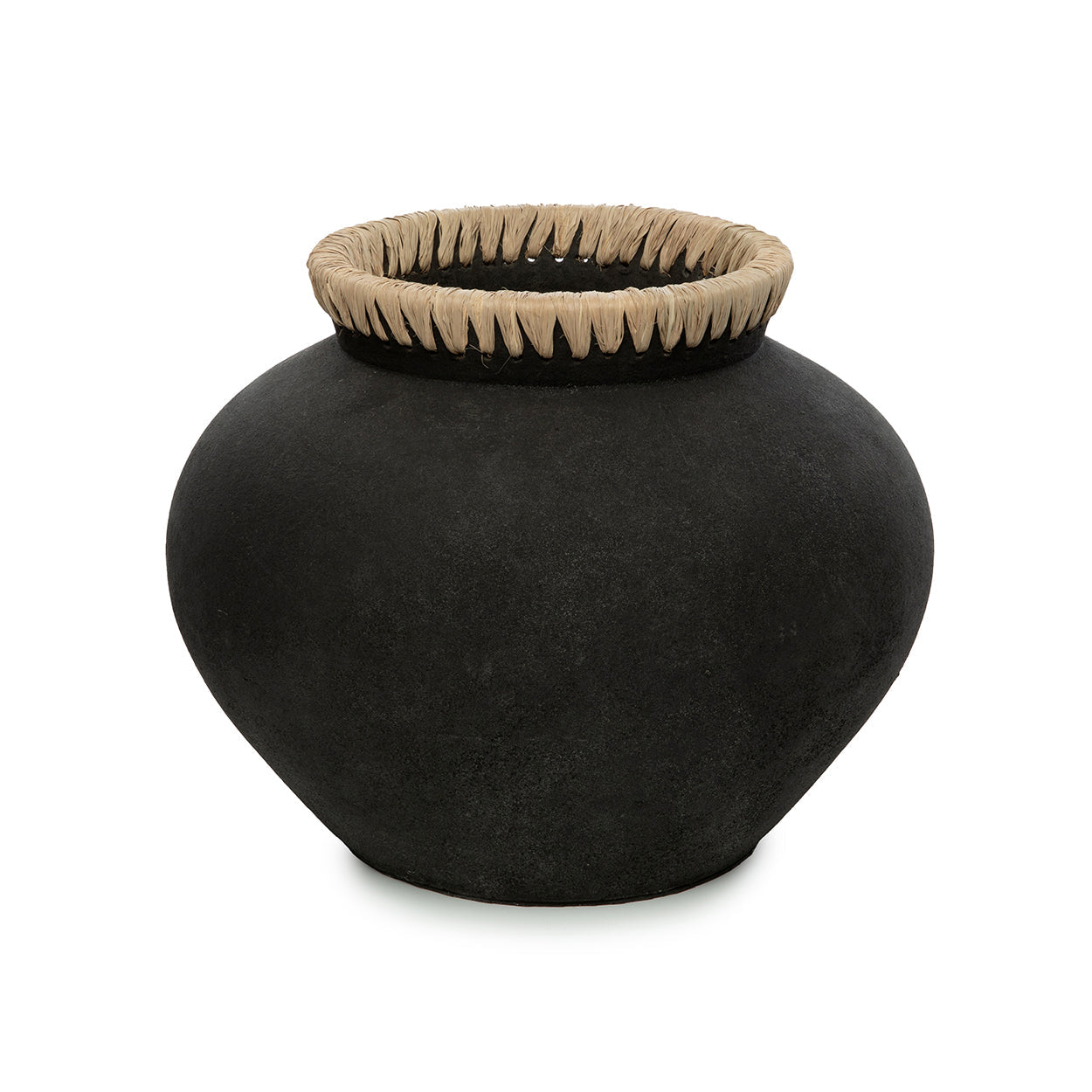 The Styly Vase - Black Natural - L in terracotta — handmade luxury vase curated by Laiyahome