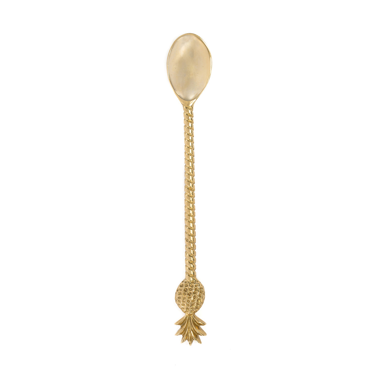 The Pineapple Long Spoon - Gold in brass — handmade luxury coffee spoon curated by Laiyahome
