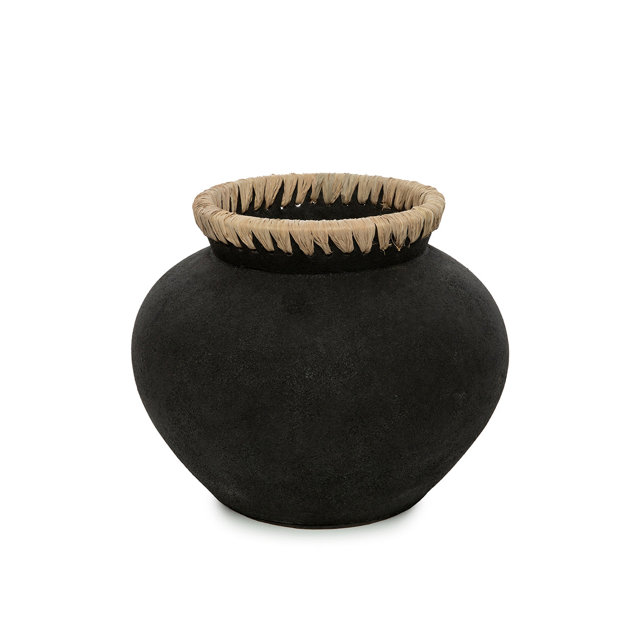 The Styly Vase - Black Natural - M in terracotta — handmade luxury vase curated by Laiyahome