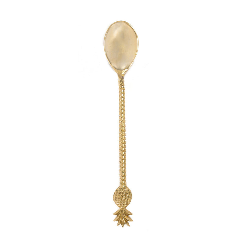 The Pineapple Spoon - Gold in brass — handmade luxury soup spoon curated by Laiyahome
