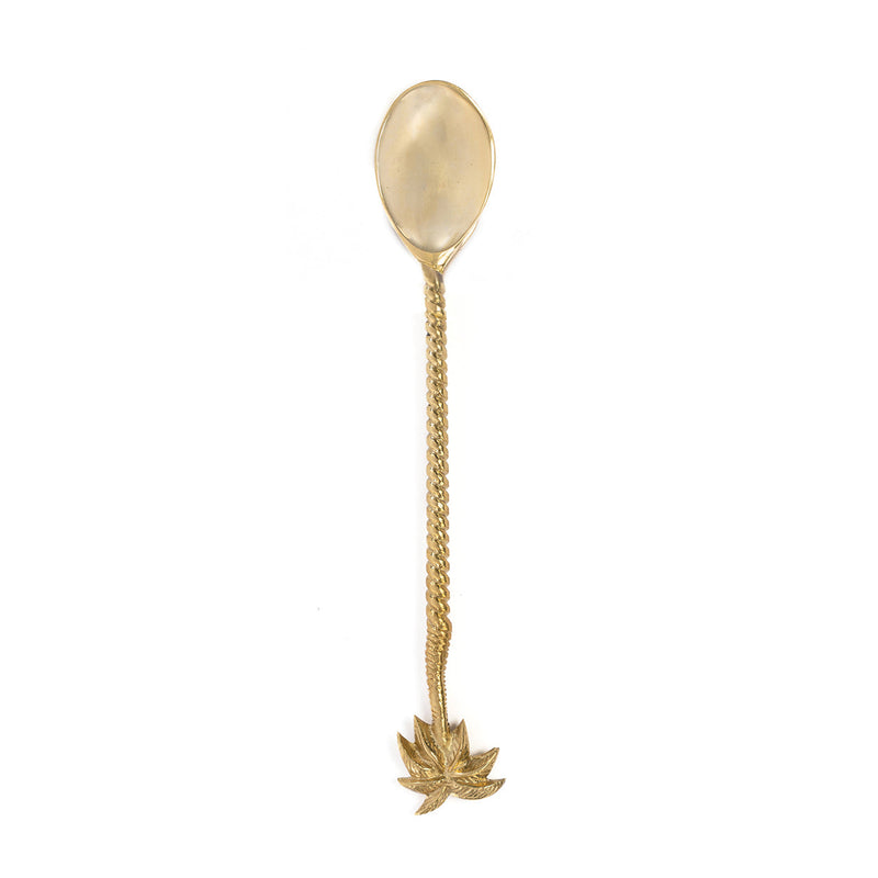 The Palm Tree Spoon - Gold in brass — handmade luxury table spoon curated by Laiyahome