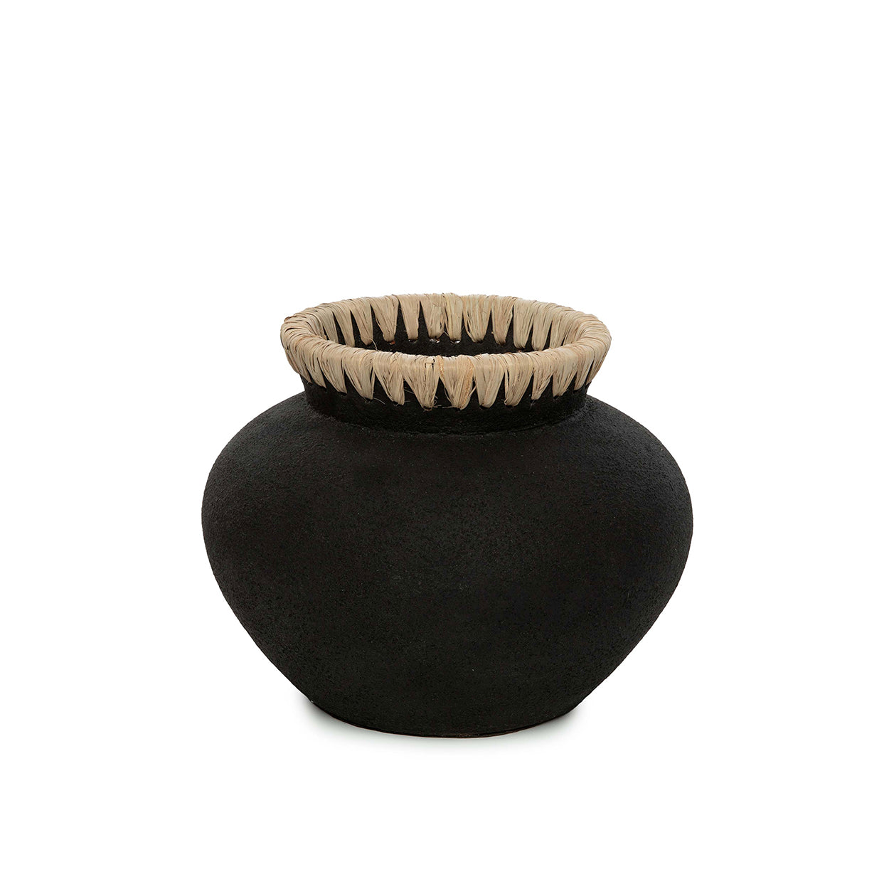 The Styly Vase - Black Natural - S in terracotta — handmade luxury vase curated by Laiyahome