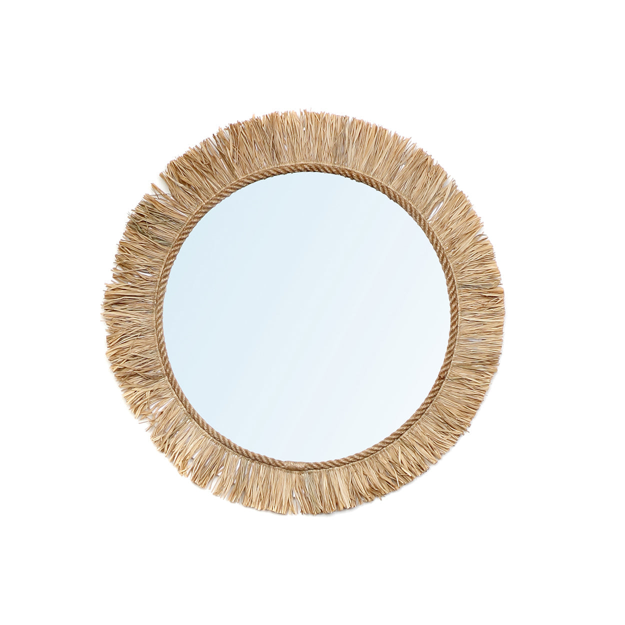 The Tahiti Mirror - Natural in raffia — handmade luxury wall mirror curated by Laiyahome