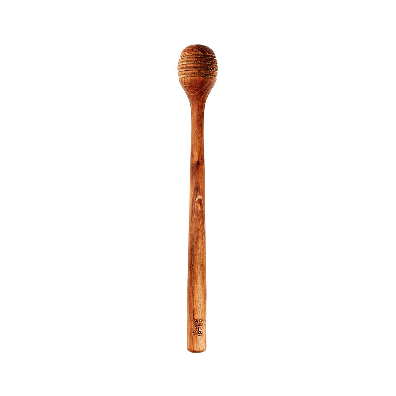 The Teak Root Honey Roller in wood — handmade luxury honey dipper curated by Laiyahome