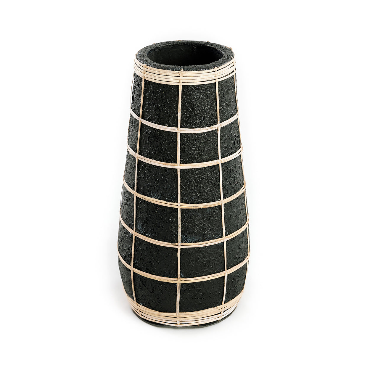 The Cutie Vase - Black Natural - L in terracotta, earthenware — handmade luxury vase curated by Laiyahome