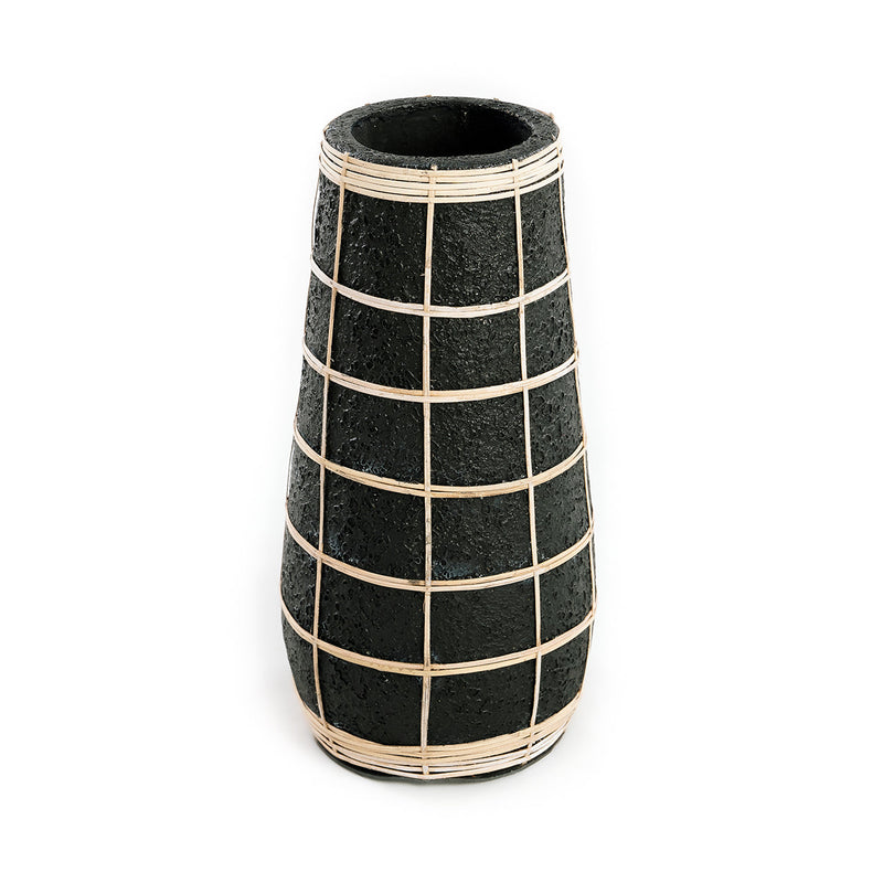 The Cutie Vase - Black Natural - L in terracotta, earthenware — handmade luxury vase curated by Laiyahome