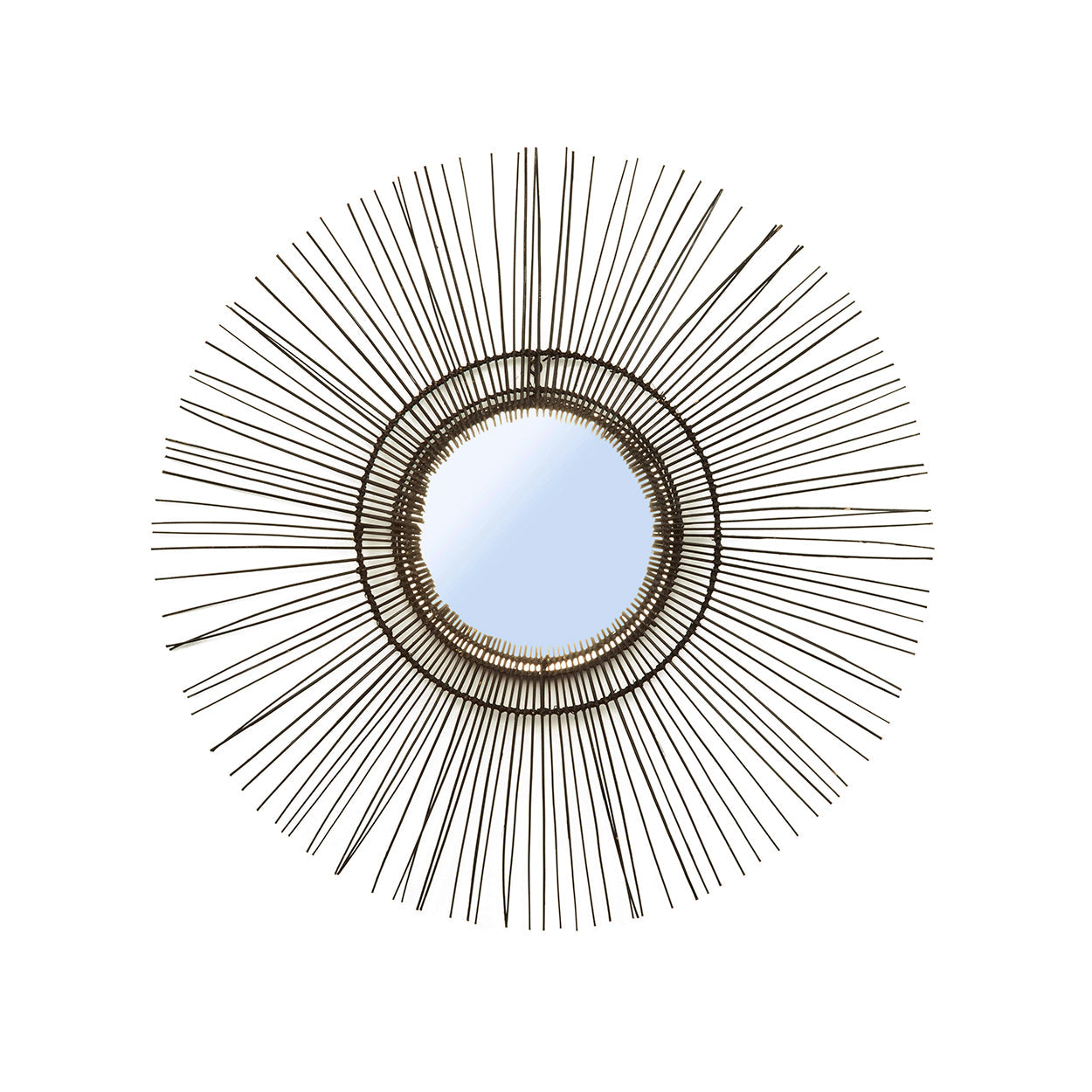 The Tropical Mirror - Black - L in rattan — handmade luxury wall mirror curated by Laiyahome