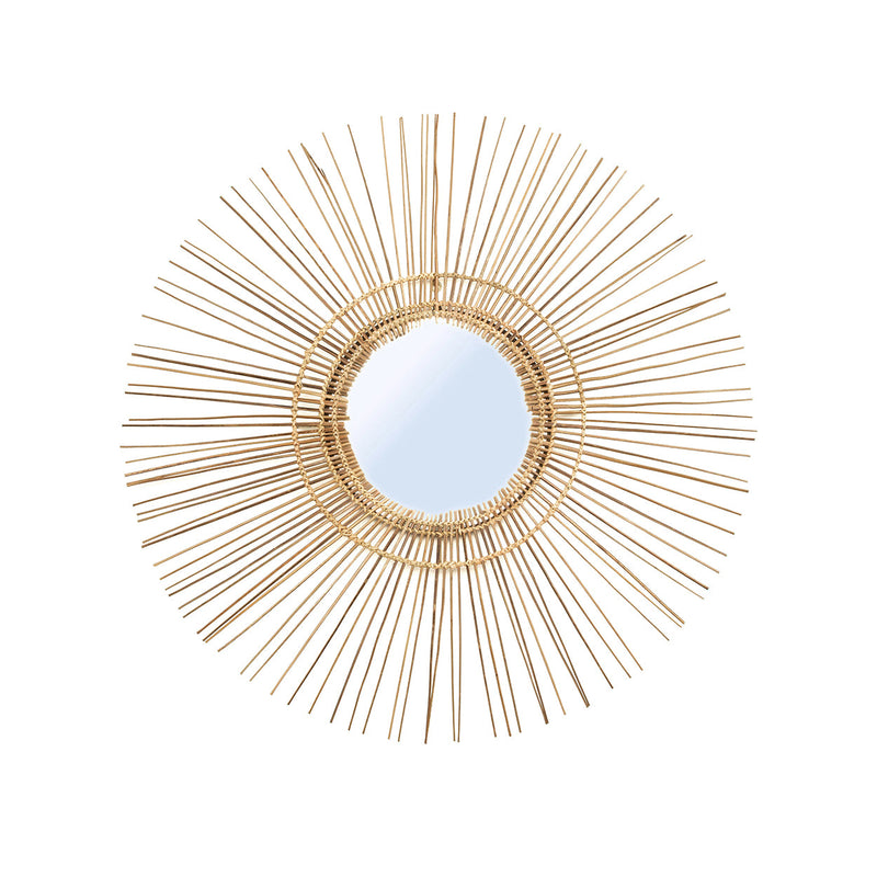 The Tropical Mirror - Natural - L in rattan — handmade luxury wall mirror curated by Laiyahome