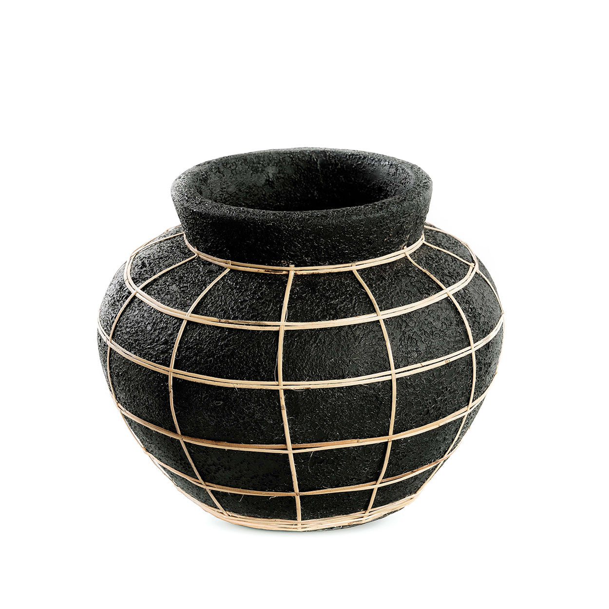 The Belly Vase - Black Natural - M in terracotta — handmade luxury vase curated by Laiyahome