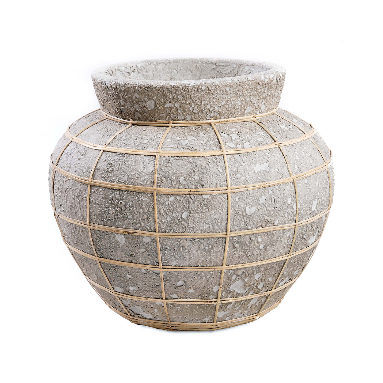 The Belly Vase - Concrete Natural - L in terracotta — handmade luxury vase curated by Laiyahome
