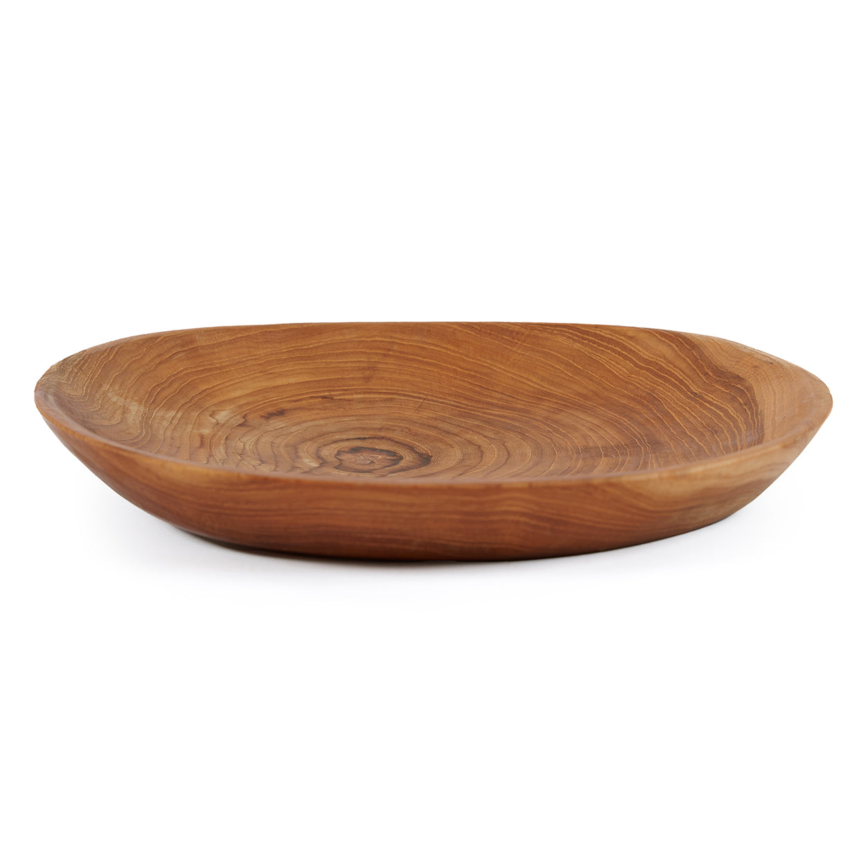 The Teak Root Organic Plate in wood — handmade luxury dinner plate curated by Laiyahome