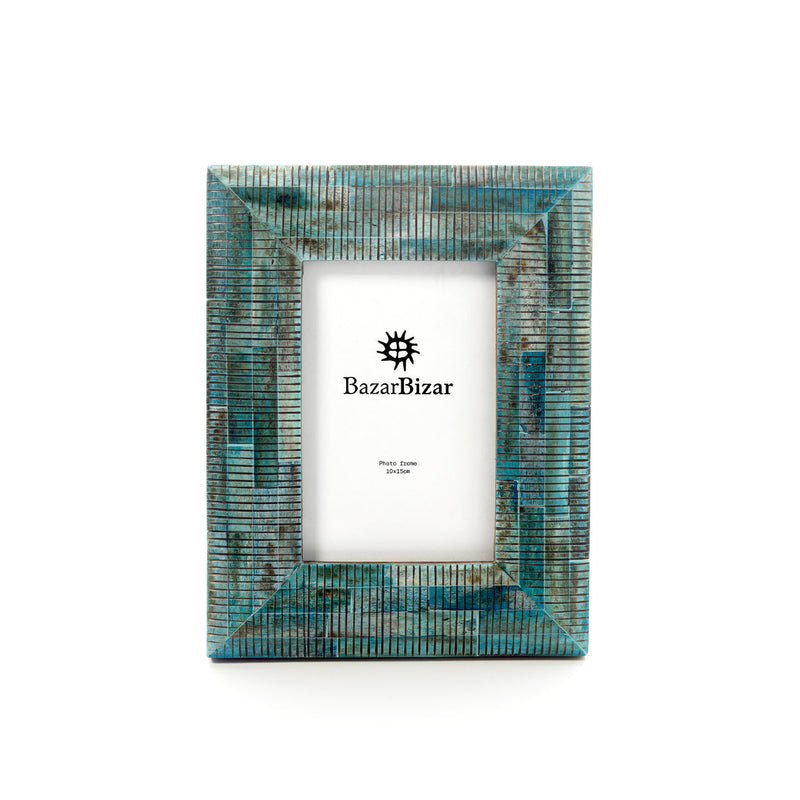 The Ocean Ripple Frame - Turquoise - 10x15 in polyresin — handmade luxury picture frame curated by Laiyahome