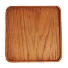 The Teak Square Plate - Natural - M in wood — handmade luxury dinner plate curated by Laiyahome